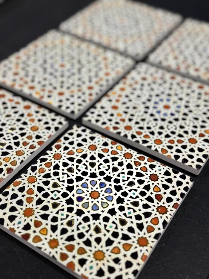 Set de 6 dessous de verre en céramique artisanal – Image 4