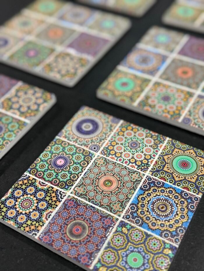 Set de 6 dessous de verre en céramique artisanal – Image 2