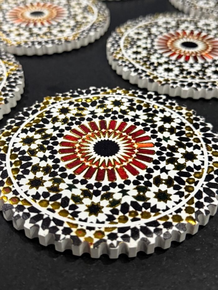 Set de 6 dessous de verre en céramique artisanal – Image 5